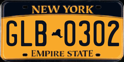 NY license plate GLB0302