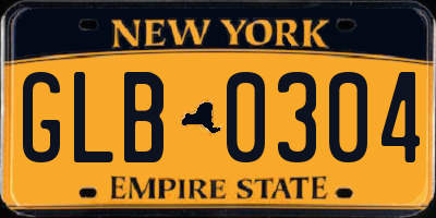 NY license plate GLB0304