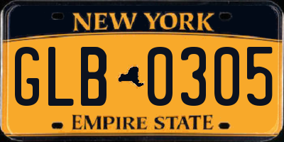 NY license plate GLB0305