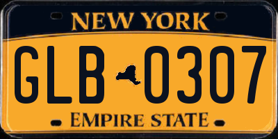 NY license plate GLB0307