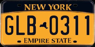 NY license plate GLB0311