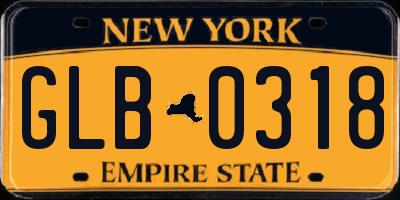 NY license plate GLB0318