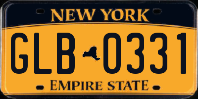NY license plate GLB0331