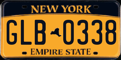NY license plate GLB0338