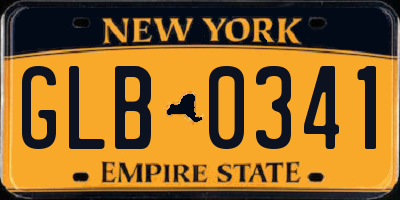 NY license plate GLB0341