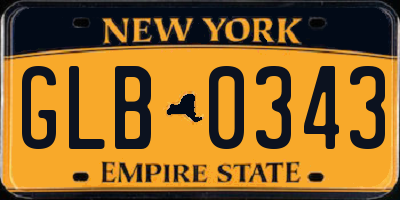 NY license plate GLB0343
