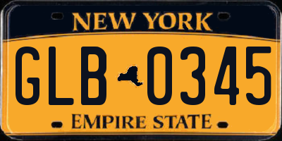NY license plate GLB0345