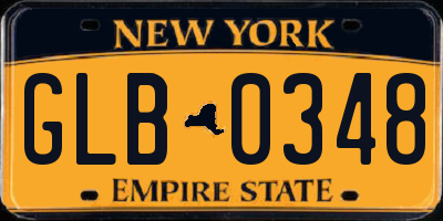 NY license plate GLB0348