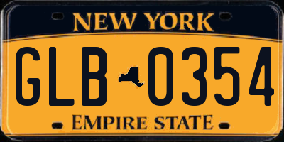 NY license plate GLB0354