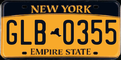 NY license plate GLB0355