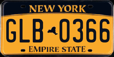 NY license plate GLB0366