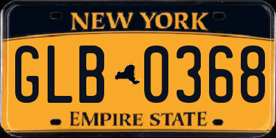 NY license plate GLB0368