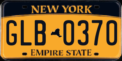NY license plate GLB0370