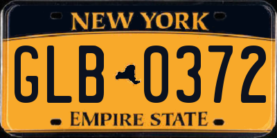 NY license plate GLB0372