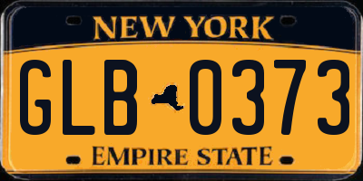 NY license plate GLB0373