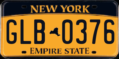 NY license plate GLB0376