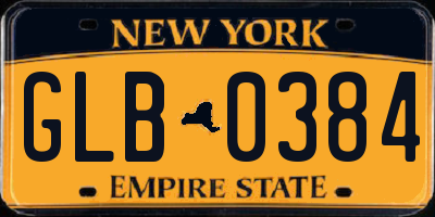 NY license plate GLB0384