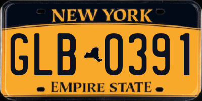 NY license plate GLB0391