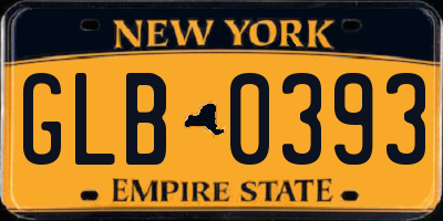 NY license plate GLB0393