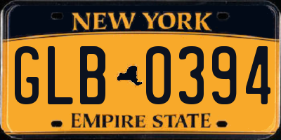 NY license plate GLB0394