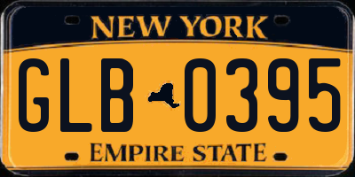NY license plate GLB0395