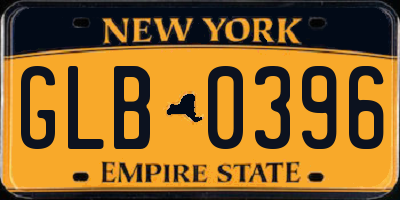 NY license plate GLB0396