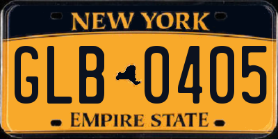 NY license plate GLB0405