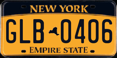 NY license plate GLB0406