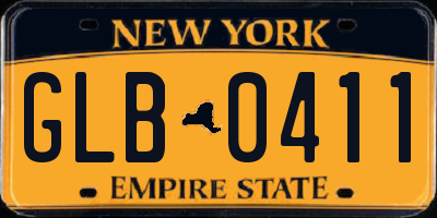 NY license plate GLB0411