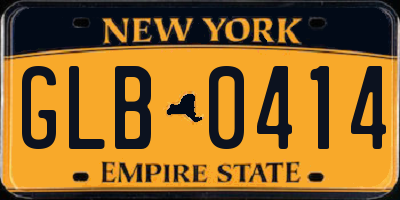 NY license plate GLB0414