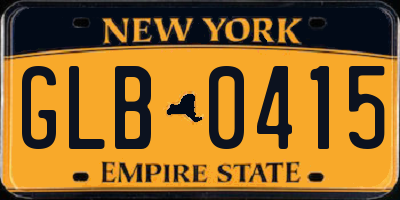NY license plate GLB0415
