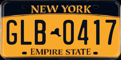 NY license plate GLB0417