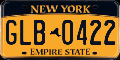 NY license plate GLB0422
