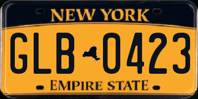NY license plate GLB0423