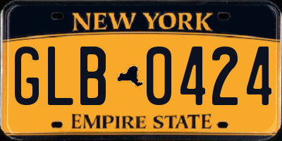 NY license plate GLB0424