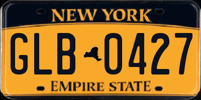 NY license plate GLB0427