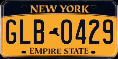 NY license plate GLB0429