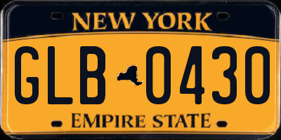 NY license plate GLB0430