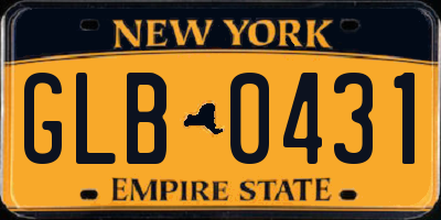 NY license plate GLB0431