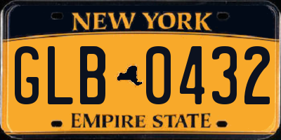 NY license plate GLB0432