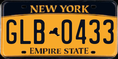 NY license plate GLB0433