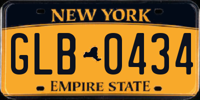 NY license plate GLB0434