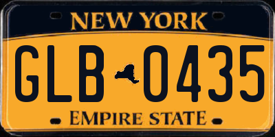 NY license plate GLB0435