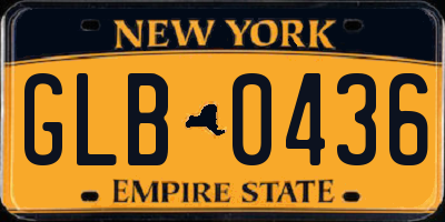 NY license plate GLB0436