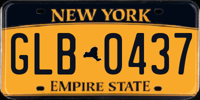 NY license plate GLB0437