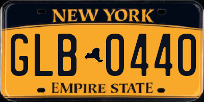 NY license plate GLB0440