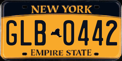 NY license plate GLB0442
