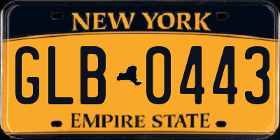 NY license plate GLB0443
