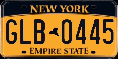 NY license plate GLB0445