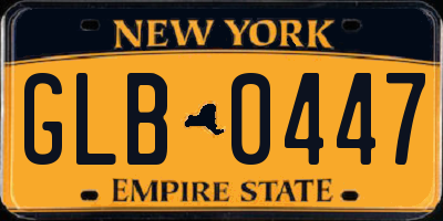 NY license plate GLB0447
